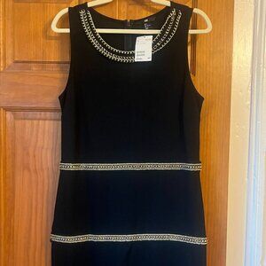 H&M Black Gold Chain Dress, BNWT, Size L